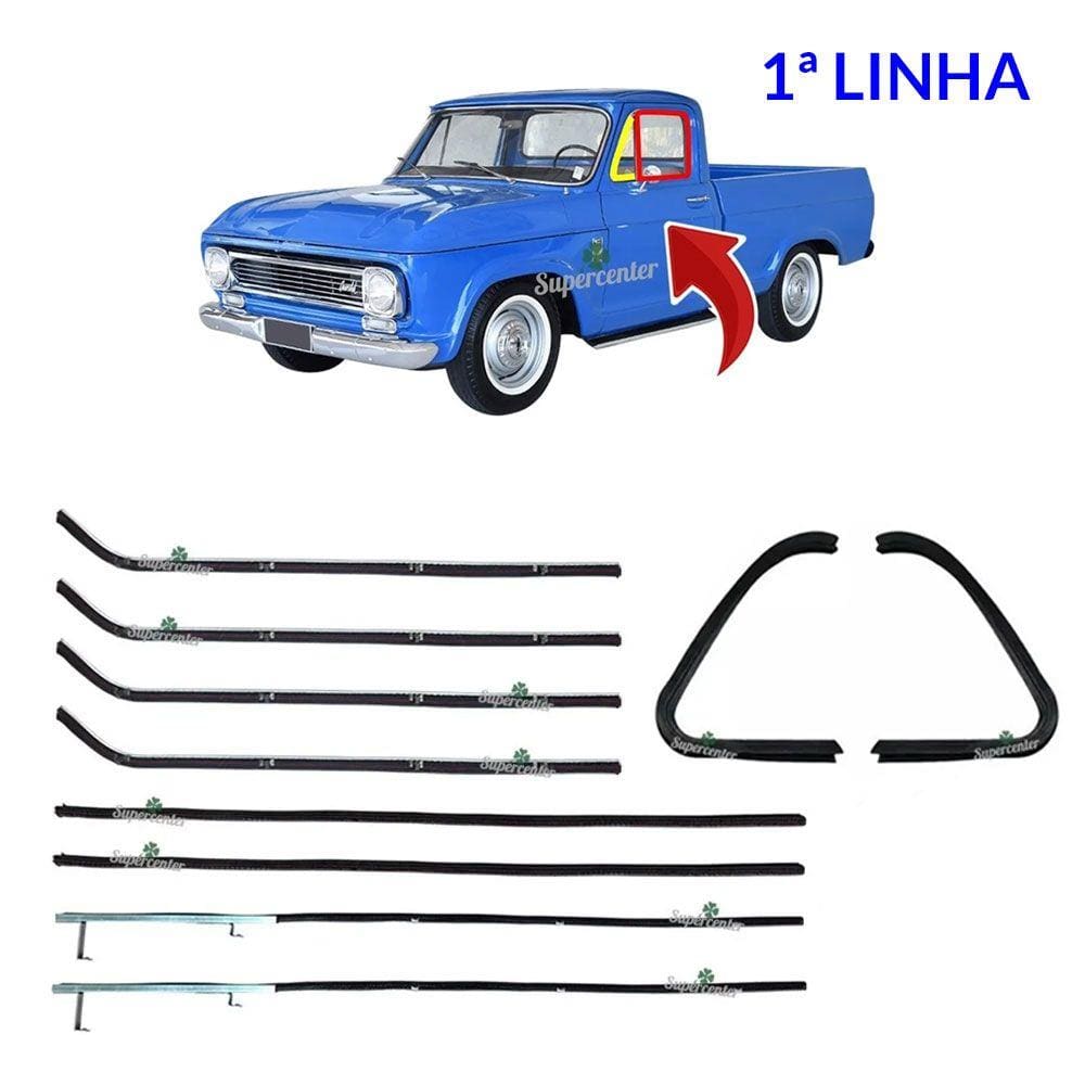 Kit Canaleta Pestana Vidro Quebra Vento A10 A14 C10 C14 D10