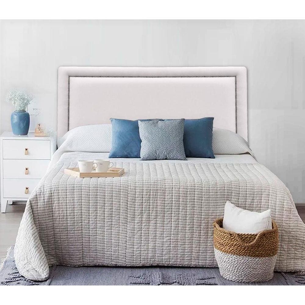 Cabeceira Estofada Reta Luxo com Tachas - Casal