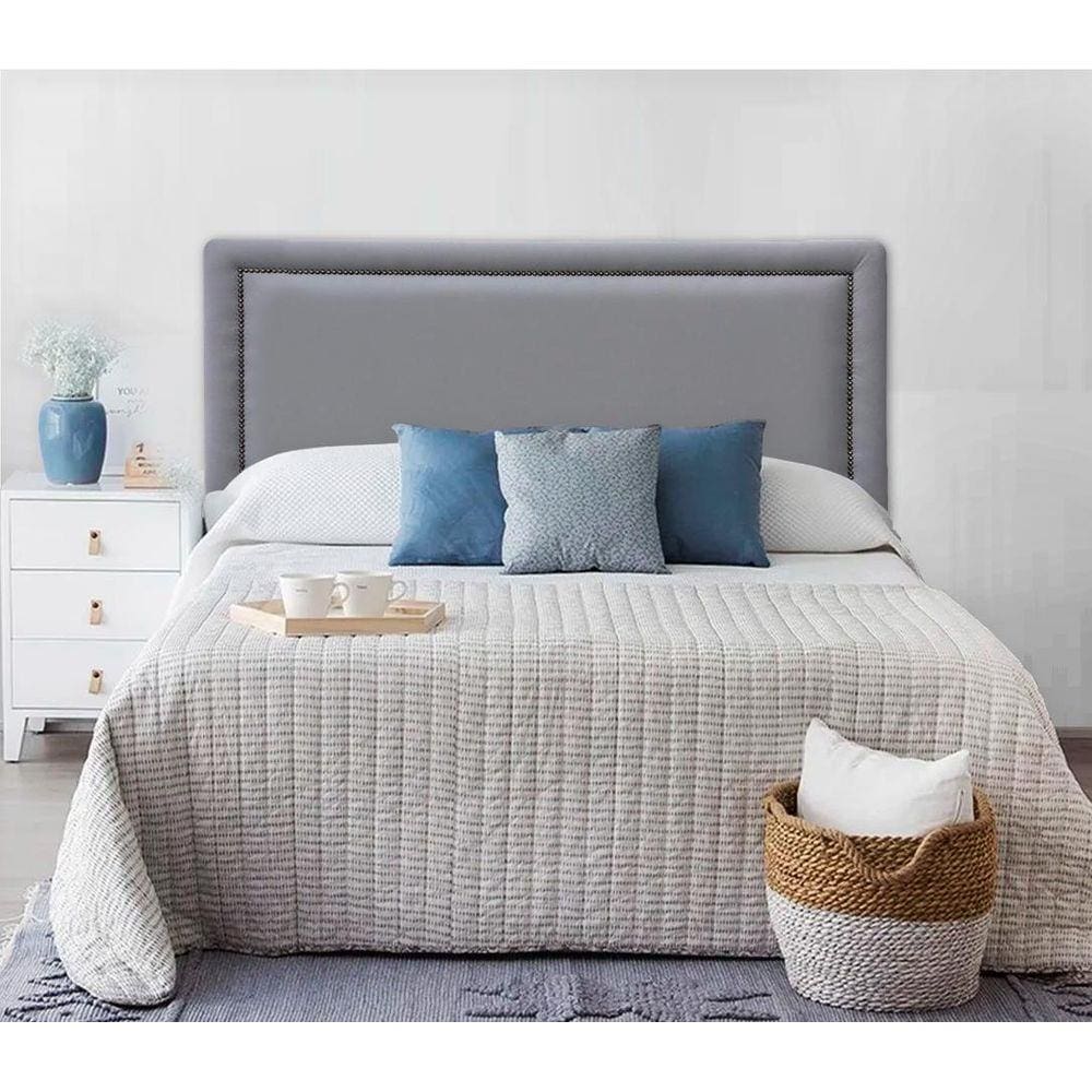 Cabeceira Estofada Reta Luxo com Tachas - Casal