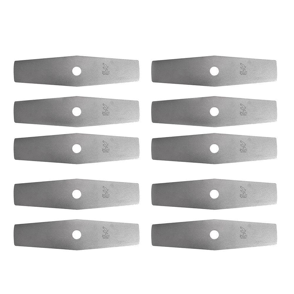 Kit 10 Facas Lâminas 2 Pontas Roçadeira 350mm furo 1" pintada 1,7mm