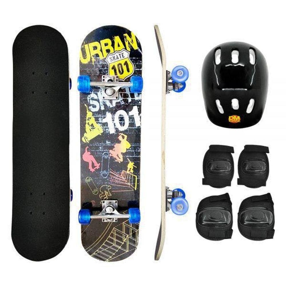 Skate Com Acessorios De Proteção Dm Radical