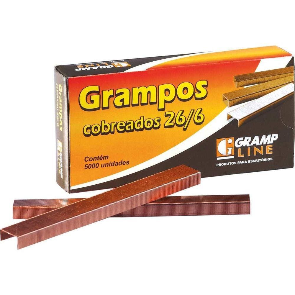 Grampo Para Grampeador 26/6 Cobreado 5000 Grampos (7898457740364)