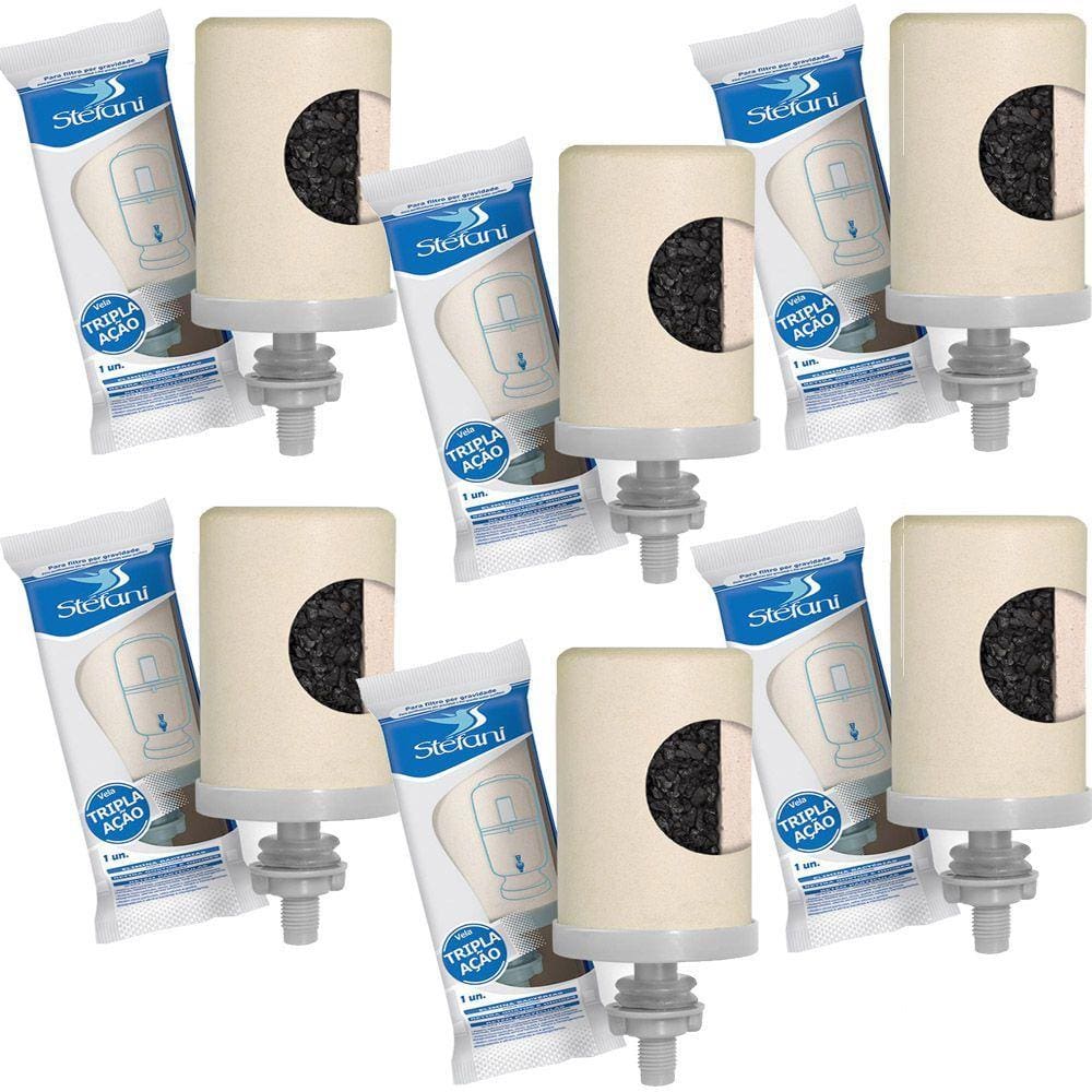Kit 6 Velas Esterilizante Tripla Ação Stefani para Filtros de Barro