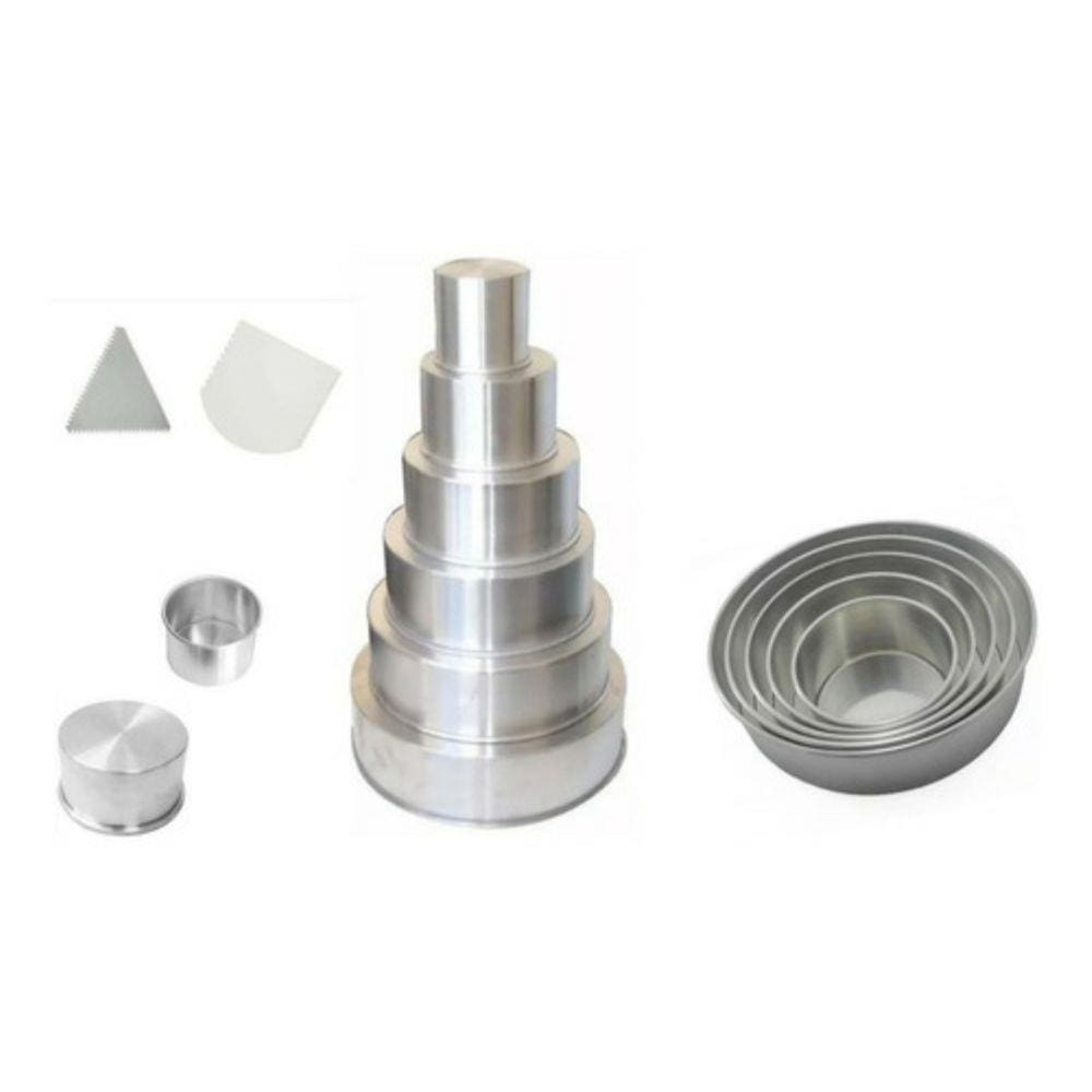 Kit Formas Assadeiras Redonda 6 Pçs + Kit Espátulas Serrilhada + 4 Funções