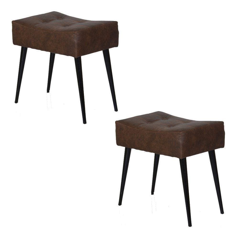 2 Puffs Banquetas Nobre Caramelo Preto Stay Puff