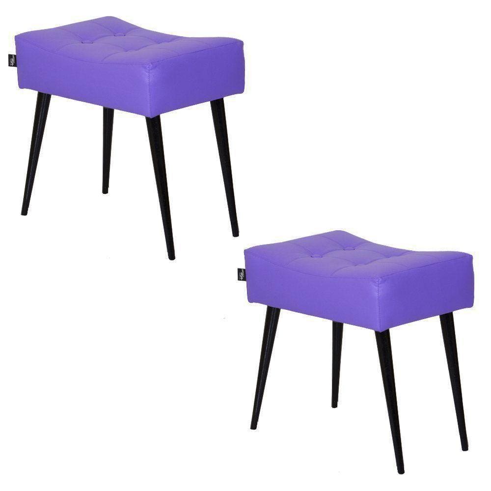 2 Puffs Banquetas Nobre Roxo Preto Stay Puff