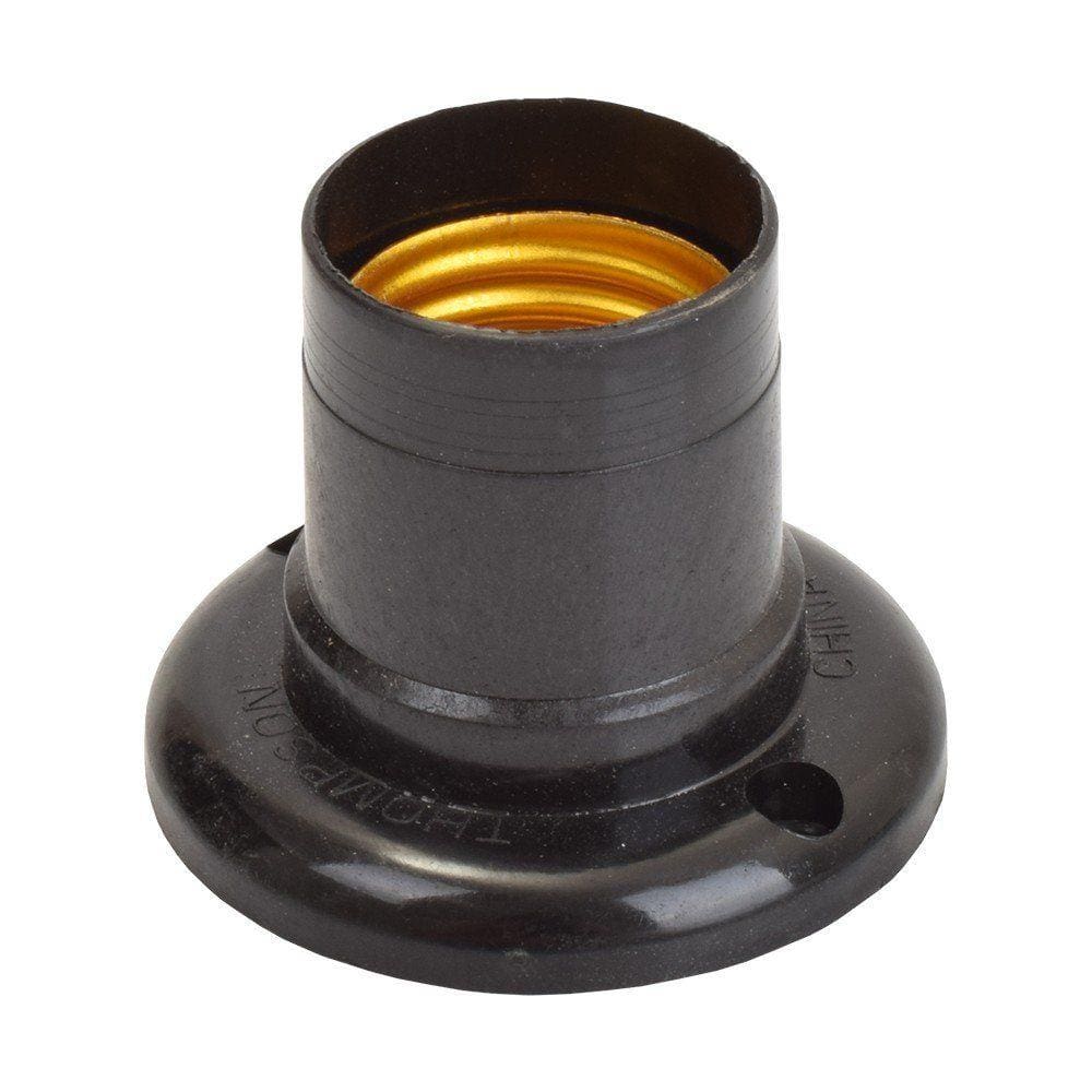 Soquete Fixo de Teto Termoplástico Preto E-27 Thompson