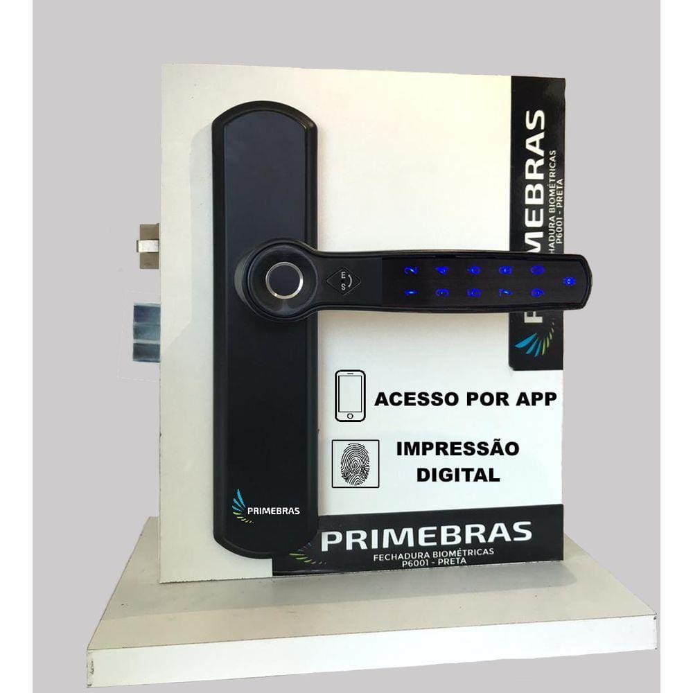 Fechadura Elétrica Digital Biométrica Primebras Bluetooth App Ttlock