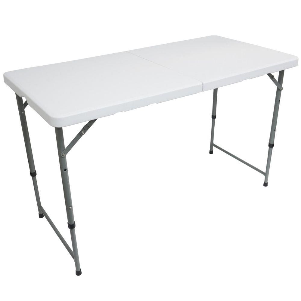 Mesa de Camping Praia Dobrável 122x61 para 4 Pessoas em Aço e Vira Maleta Importway IWMCD