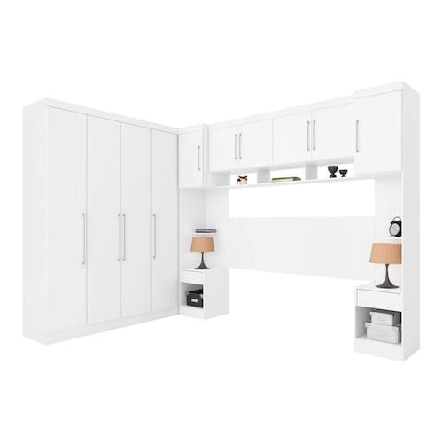 Guarda Roupa Demóbile Módena I Casal c/7Peças Branco Menor preço em Guarda Roupa Demóbile Módena I Casal c/7Peças Branco