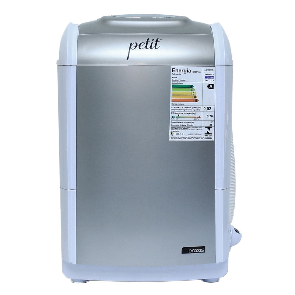 Lavadora De Roupas Mini 1.2 Kg Praxis Petit Prata