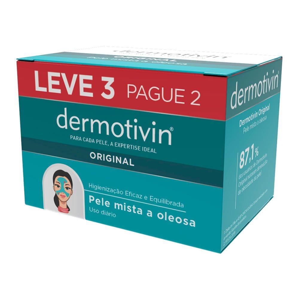Dermotivin Sabonete em Barra 90g Leve 3 Pague 2