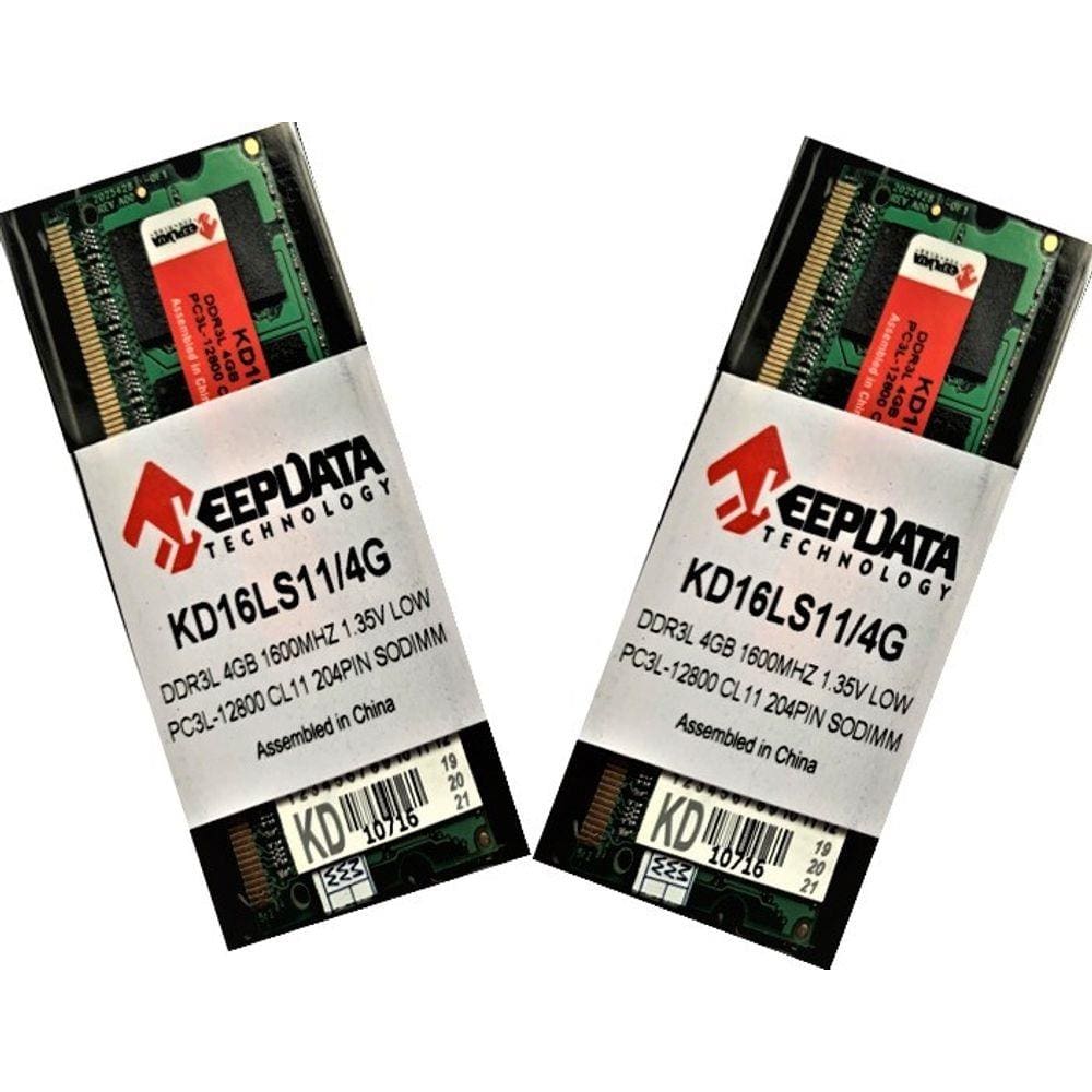 2 Módulos de Memória RAM PARA NOTEBOOK DDR3L 4GB 1600MHz PC3L-12800 204 Pinos SODIMM