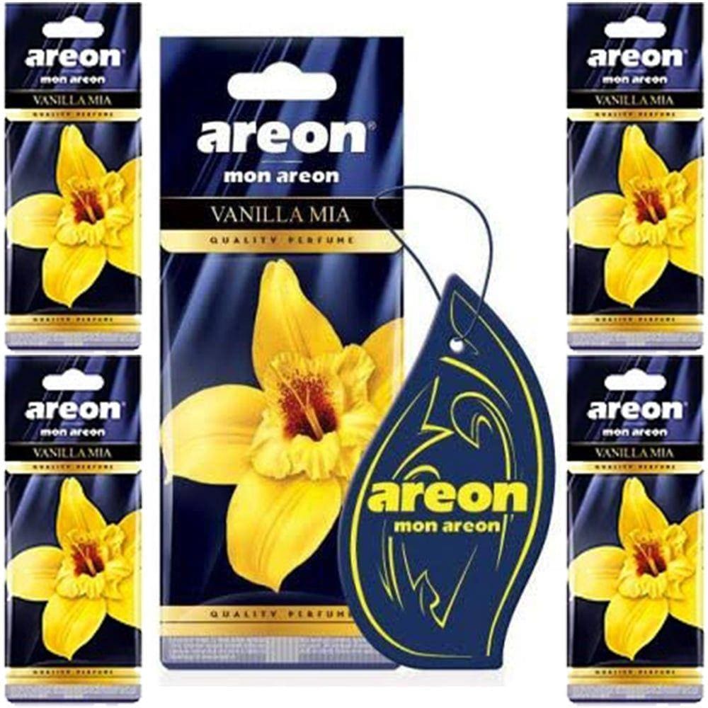 5 Perfume Pra Carro Cheirinho Aromatizador Areon Vanilla Mia