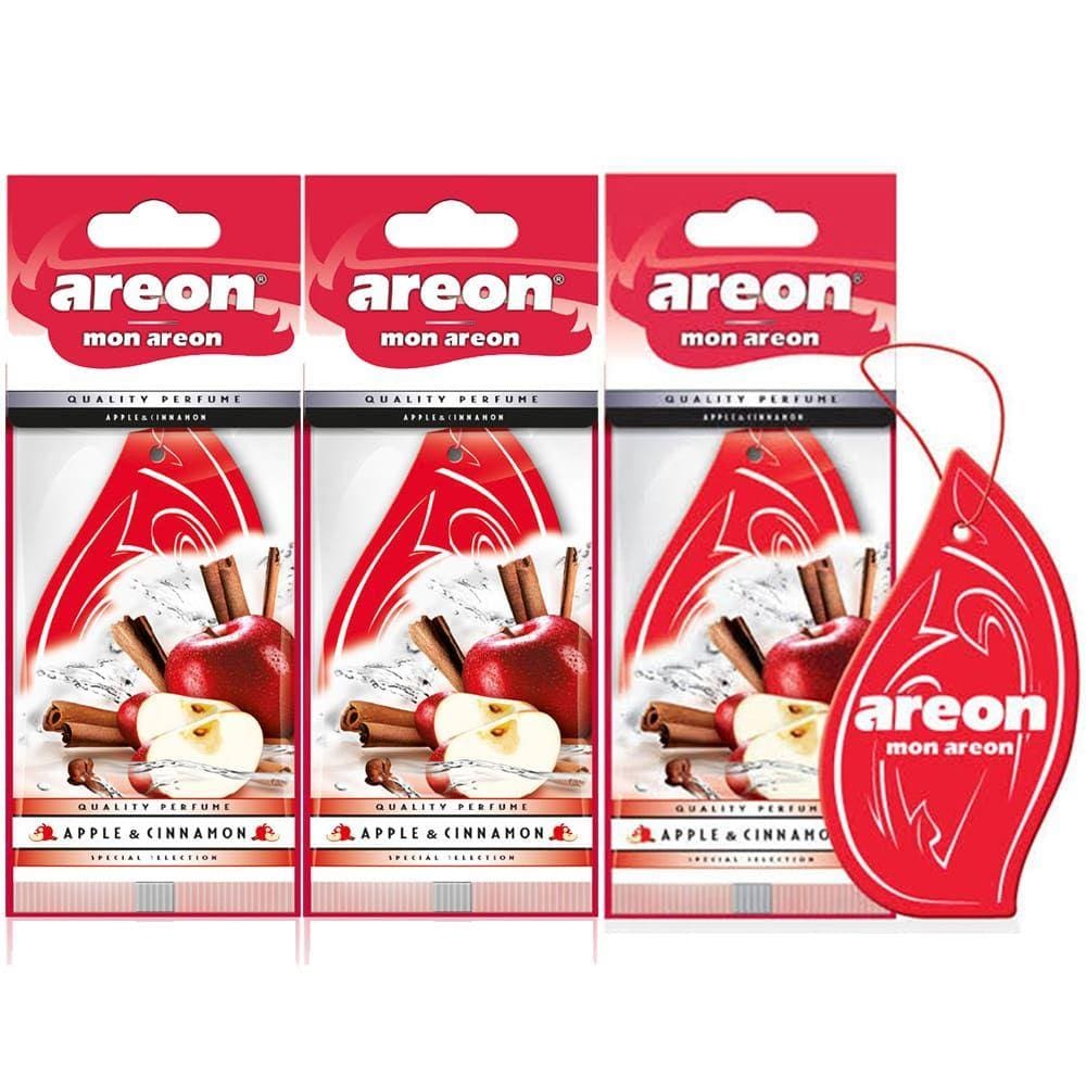 3 Perfumes Pra Carro Cheirinho Areon Maça e Canela