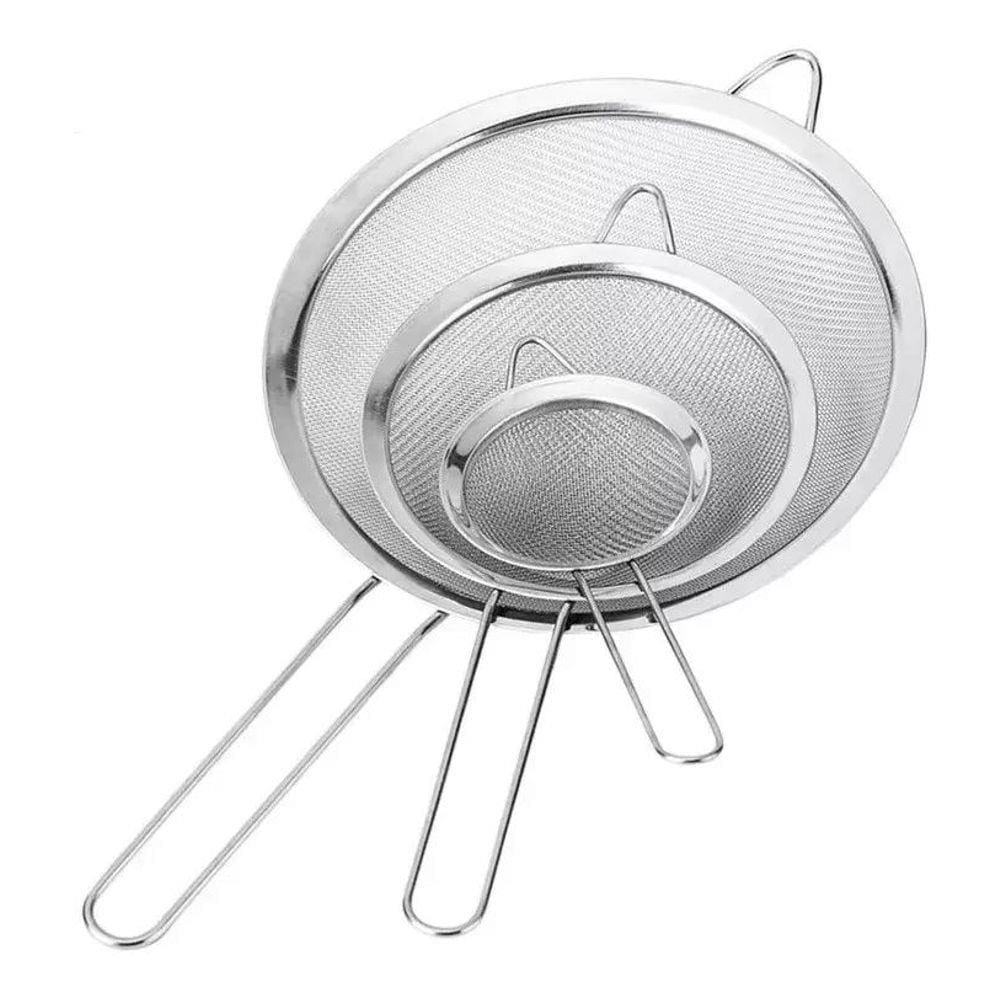 Kit Peneira em Inox 3 Peças