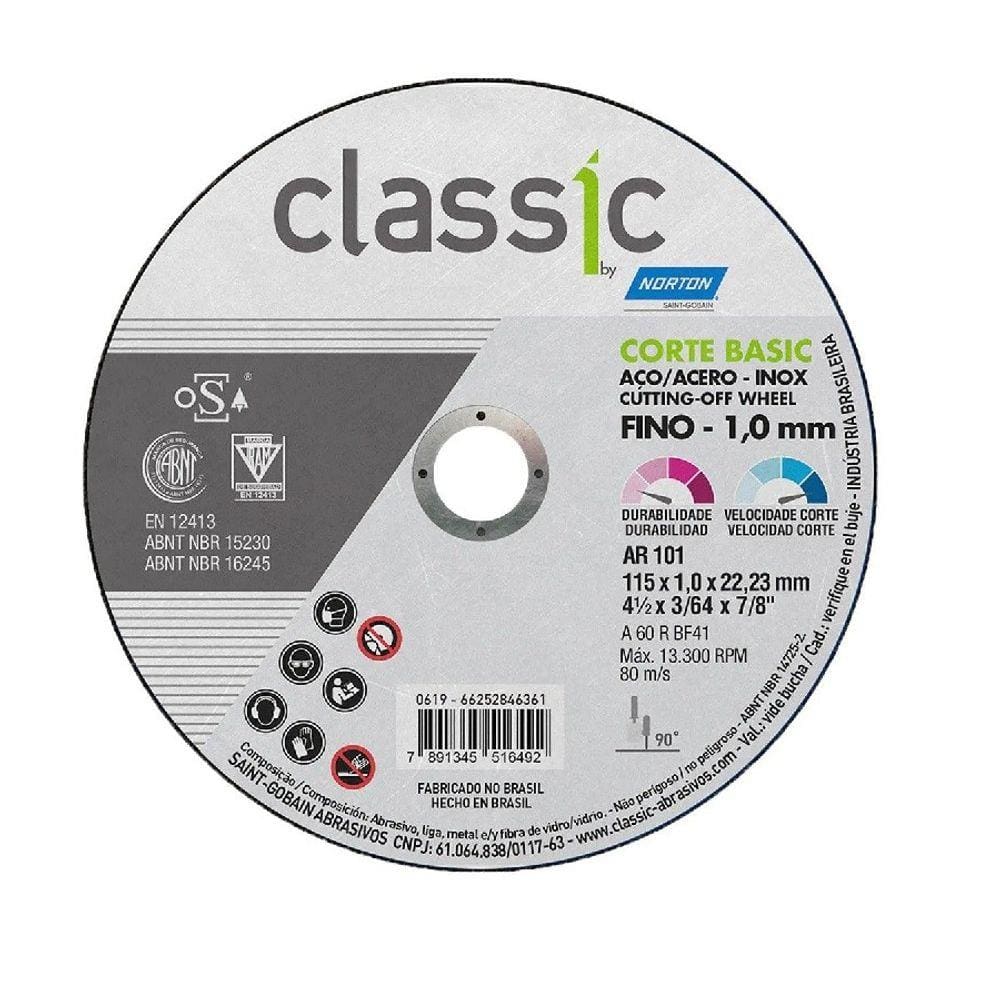 Disco De Corte 4.1/2” X 3/64” X 7/8” T41 A60S Classic Basic ? Norton