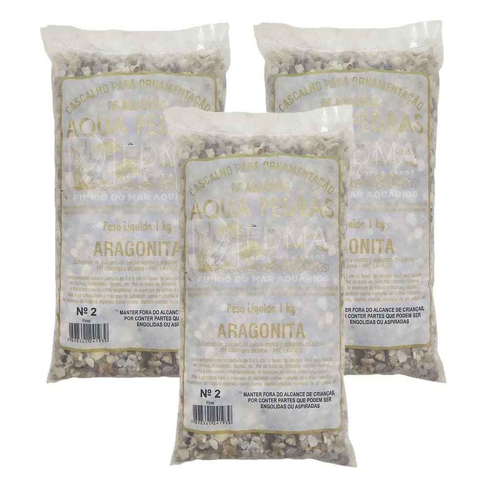 Substrato Aragonita para Aquários e Jardins N°2 - 3kg
