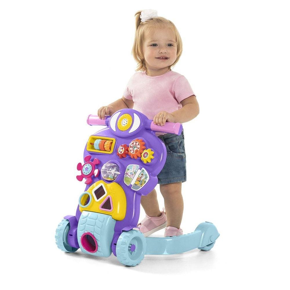 Andador Bebê Piloto Rosa Infantil Calesita - Tateti