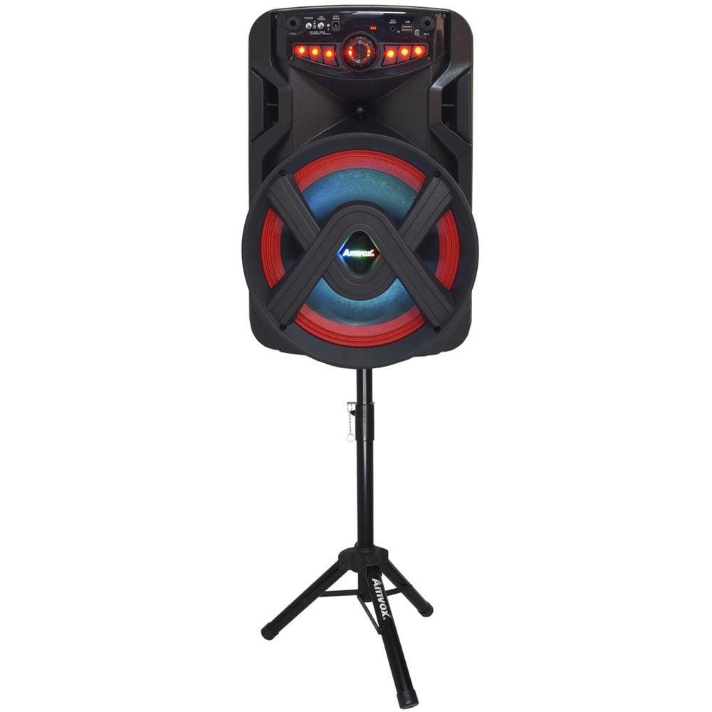 Caixa Som Amplificada Portátil Bluetooth 250W Rms Fm Usb Led Tws Bateria ACA 250 Groove Pedestal