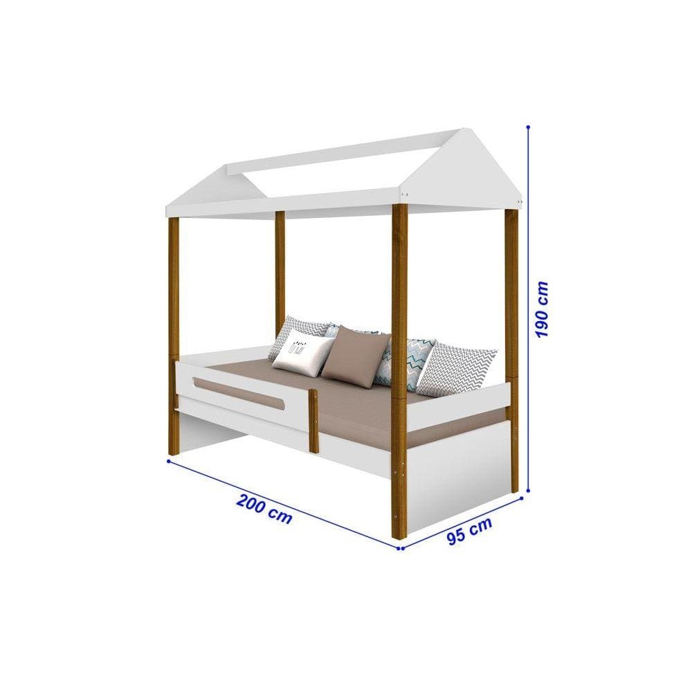 Cama Casa Sara Branco/Mel com Cama Auxiliar