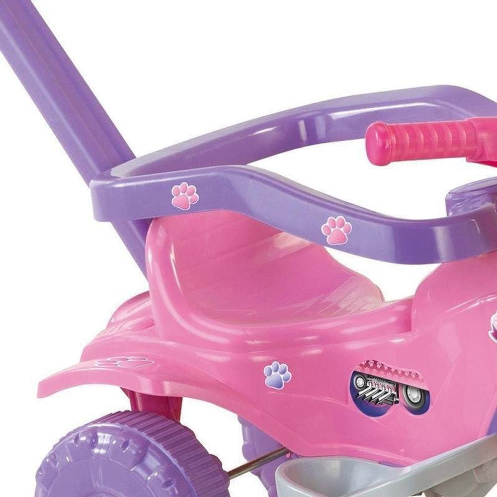 Motoca Infantil Triciclo Encantado Rosa com Empurrador e Proteção Pais e  Filhos