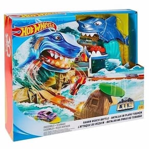 Pista Hot Wheels Monster Truck Batalha Do Tubarão Mecha em