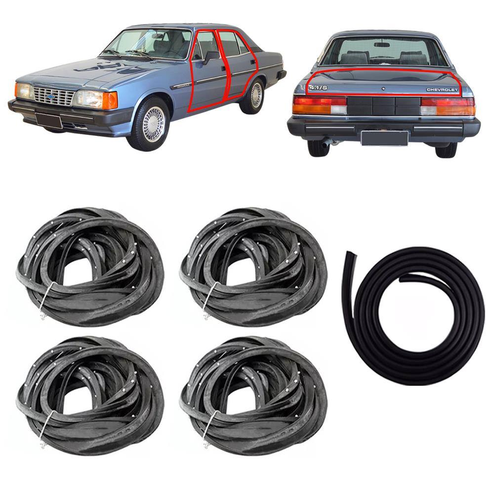 Kit Borracha Porta E Porta Mala Opala 4 Portas 1980 Até 1992