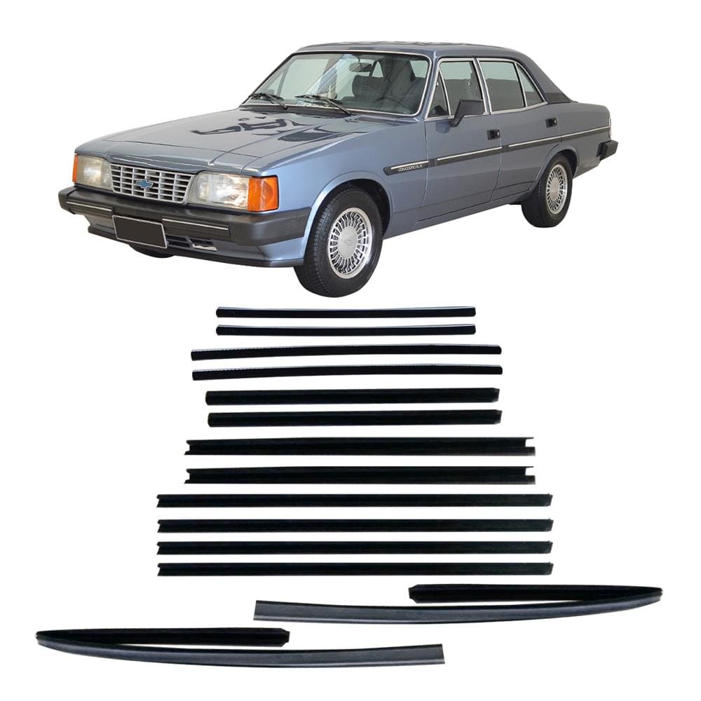 Kit Canaleta Pestana Borracha Vidro Opala 1985 À 90 4 Portas