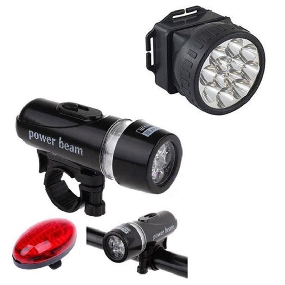 Luz Segurança Bicicleta Traseira e Frontal Luz Capacete