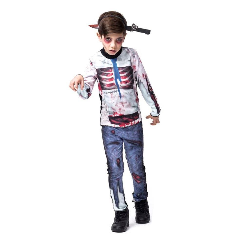 Fantasia de Zumbi Masculino Infantil - Extra Festas