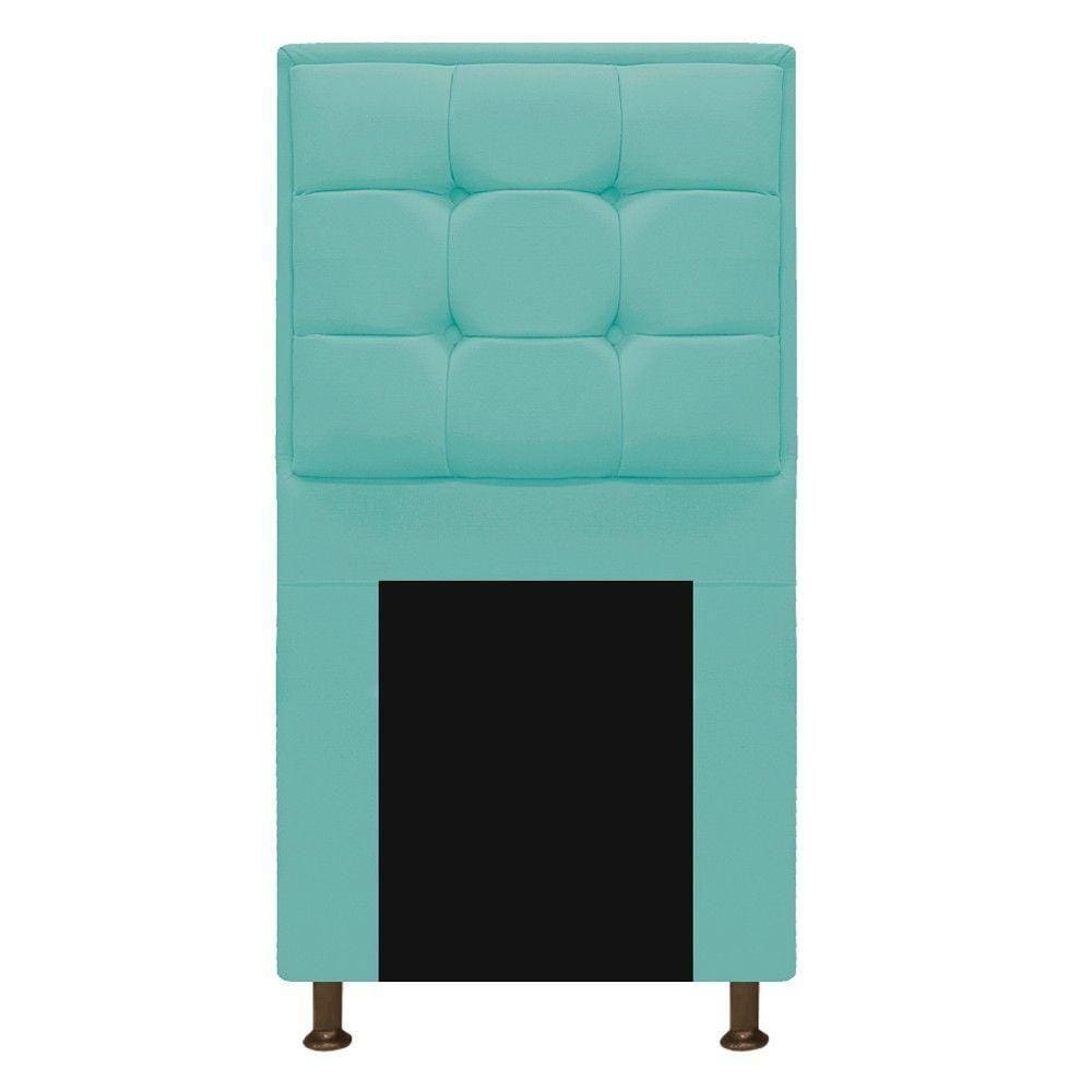 Cabeceira Copenhague 90cm Solteiro Suede Azul Tiffany