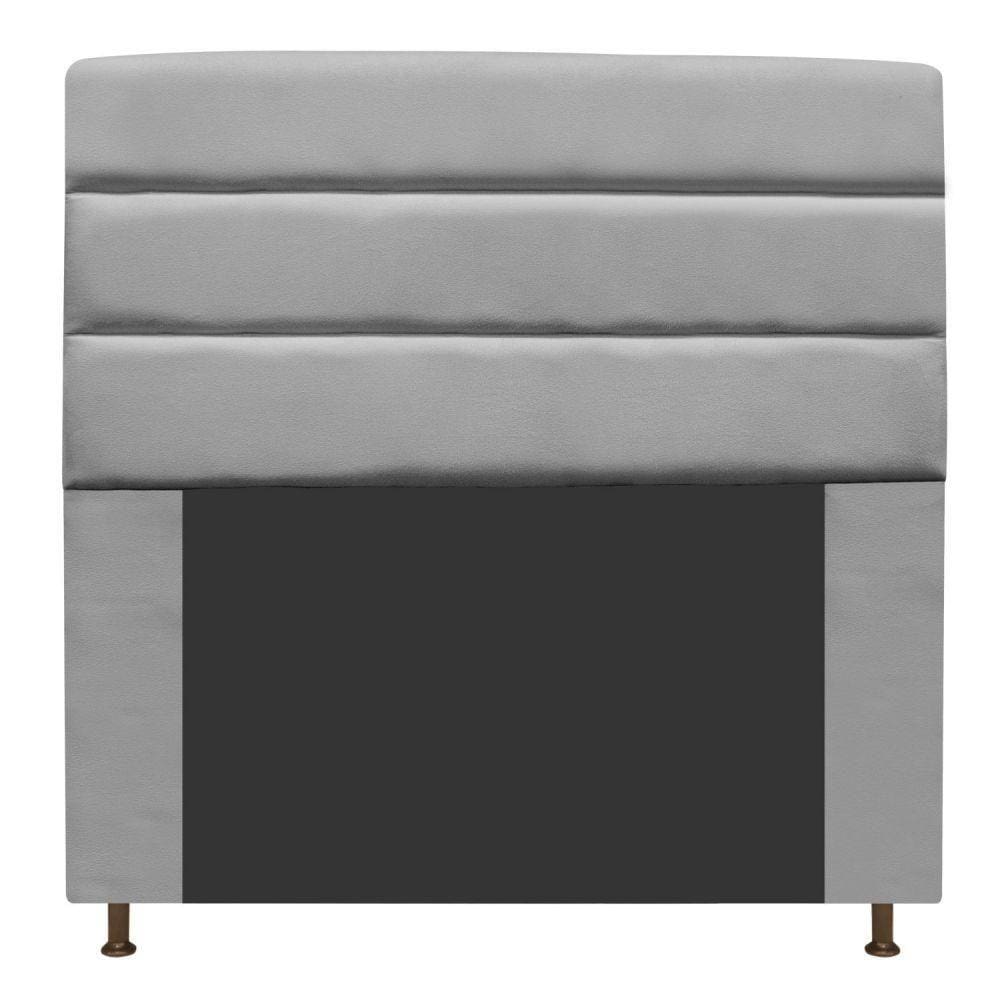 Cabeceira Estofada Turim 195cm King Size Suede Cinza