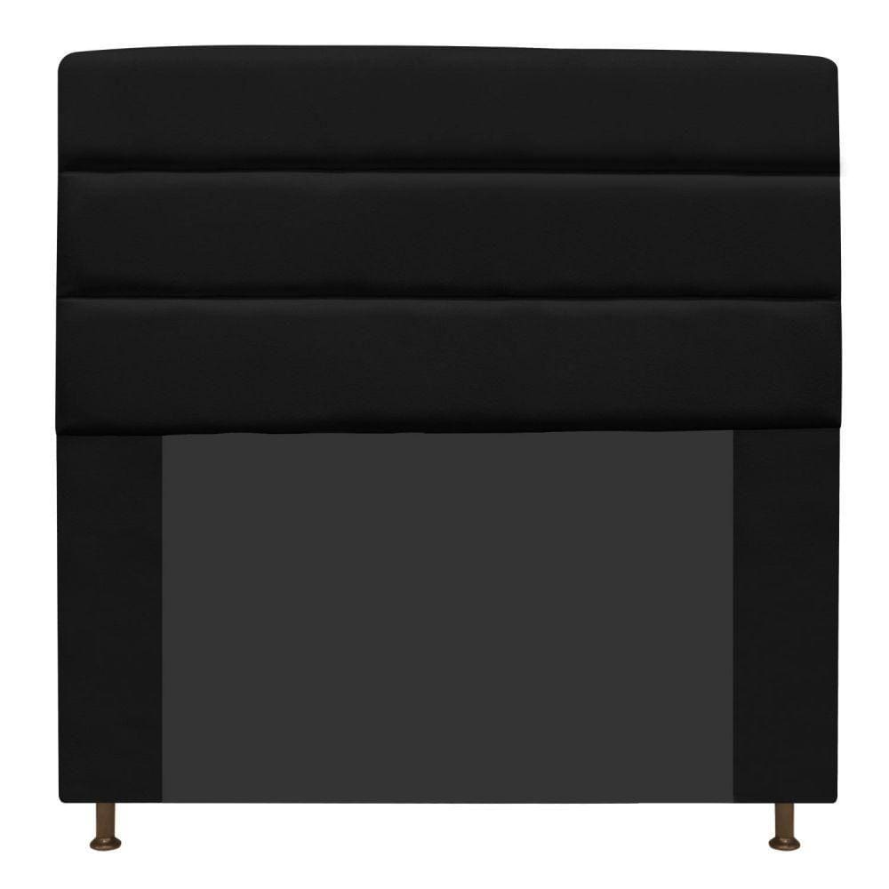 Cabeceira Estofada Turim 140cm Casal Suede Preto