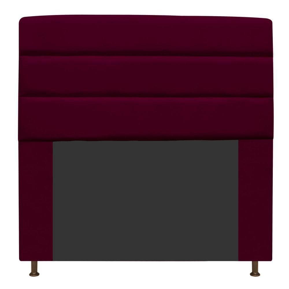 Cabeceira Estofada Turim 140cm Casal Suede Bordô