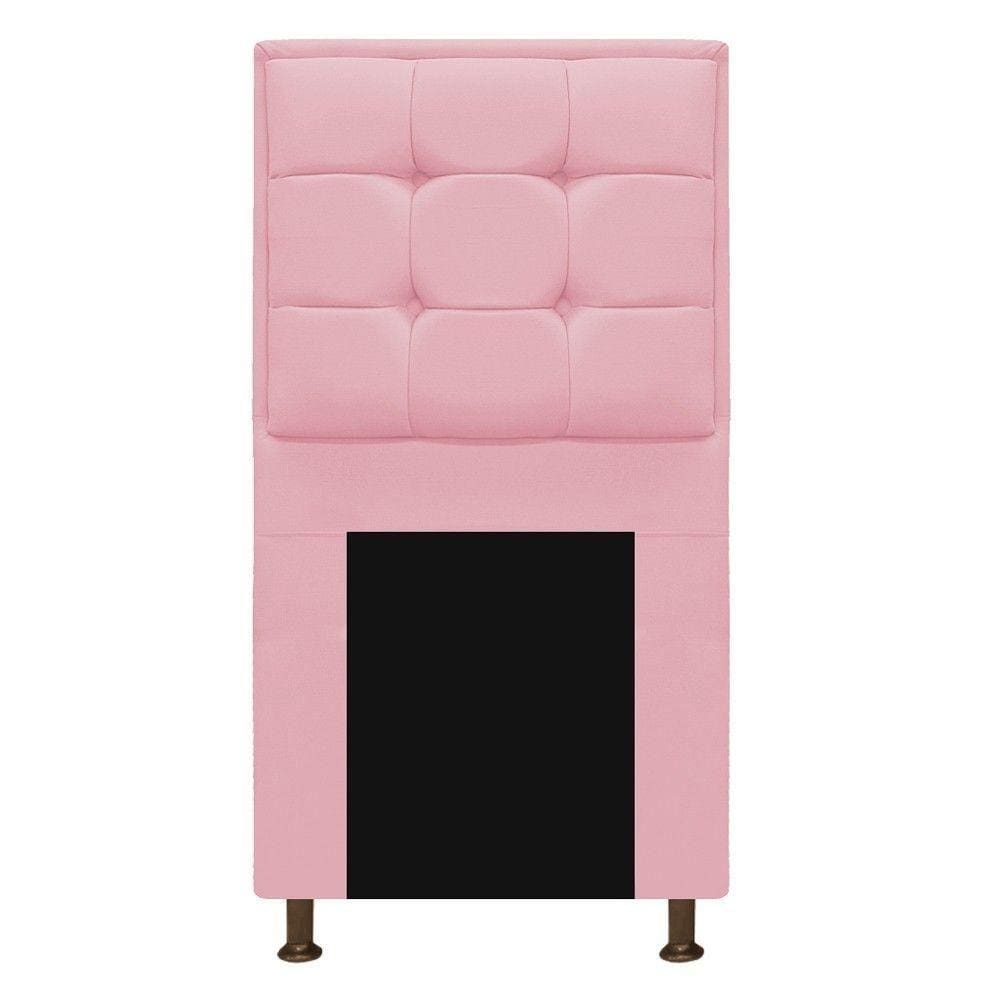 Cabeceira Copenhague 100cm Solteiro Suede Rosa Bebê