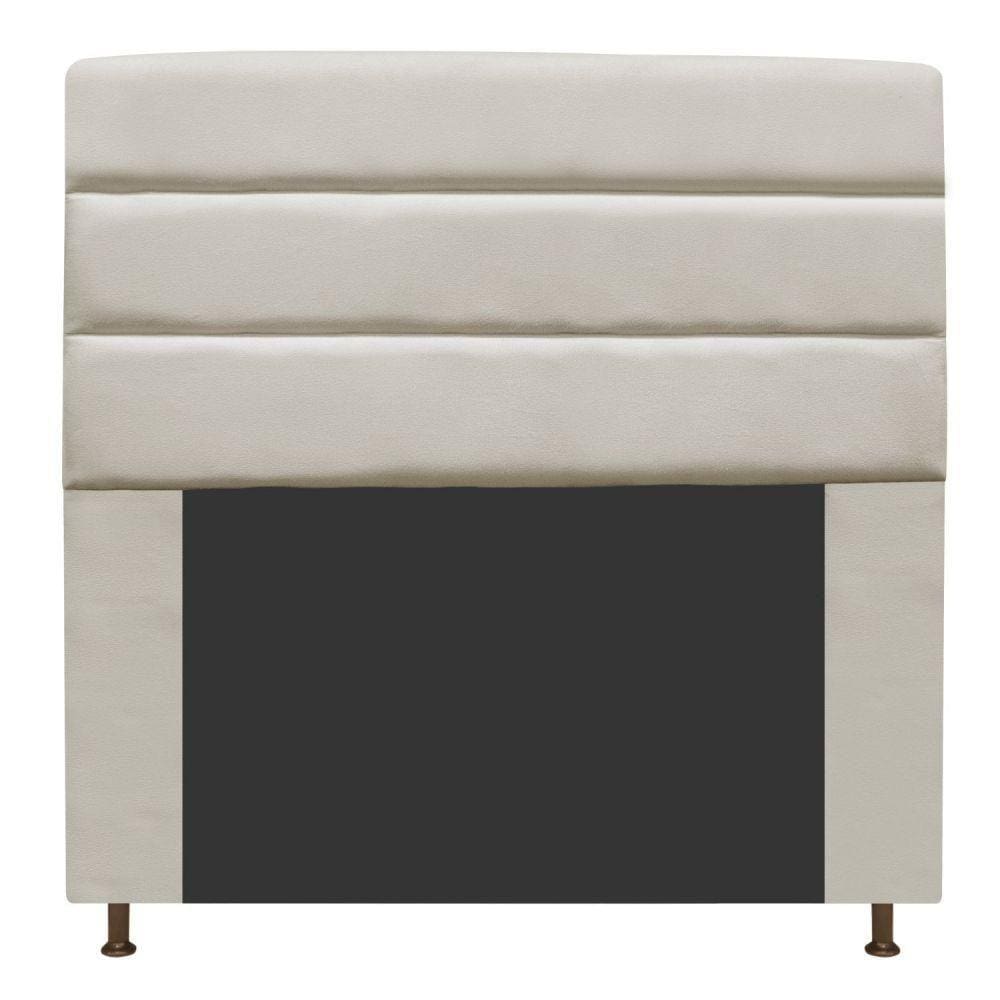 Cabeceira Estofada Turim 140cm Casal Suede Bege