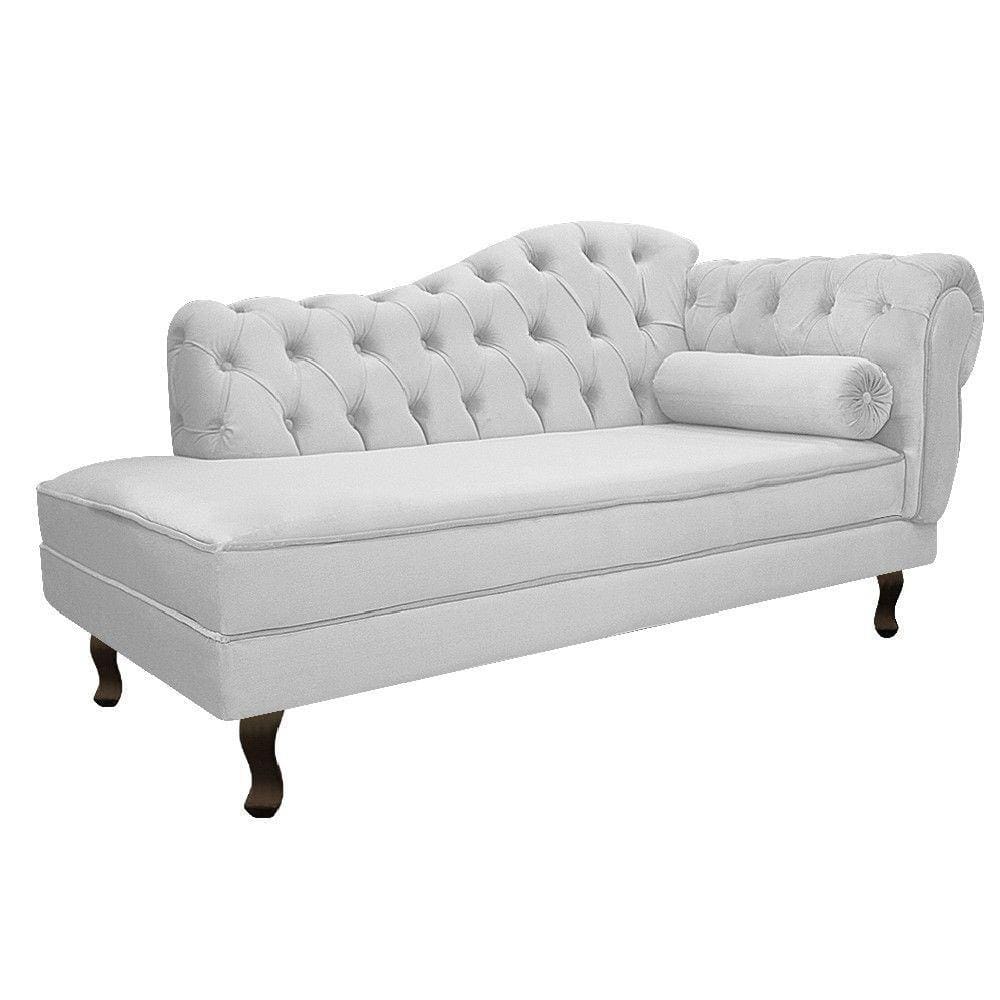 Recamier Diana 160cm Lado Esquerdo Suede Branco Adj Decor