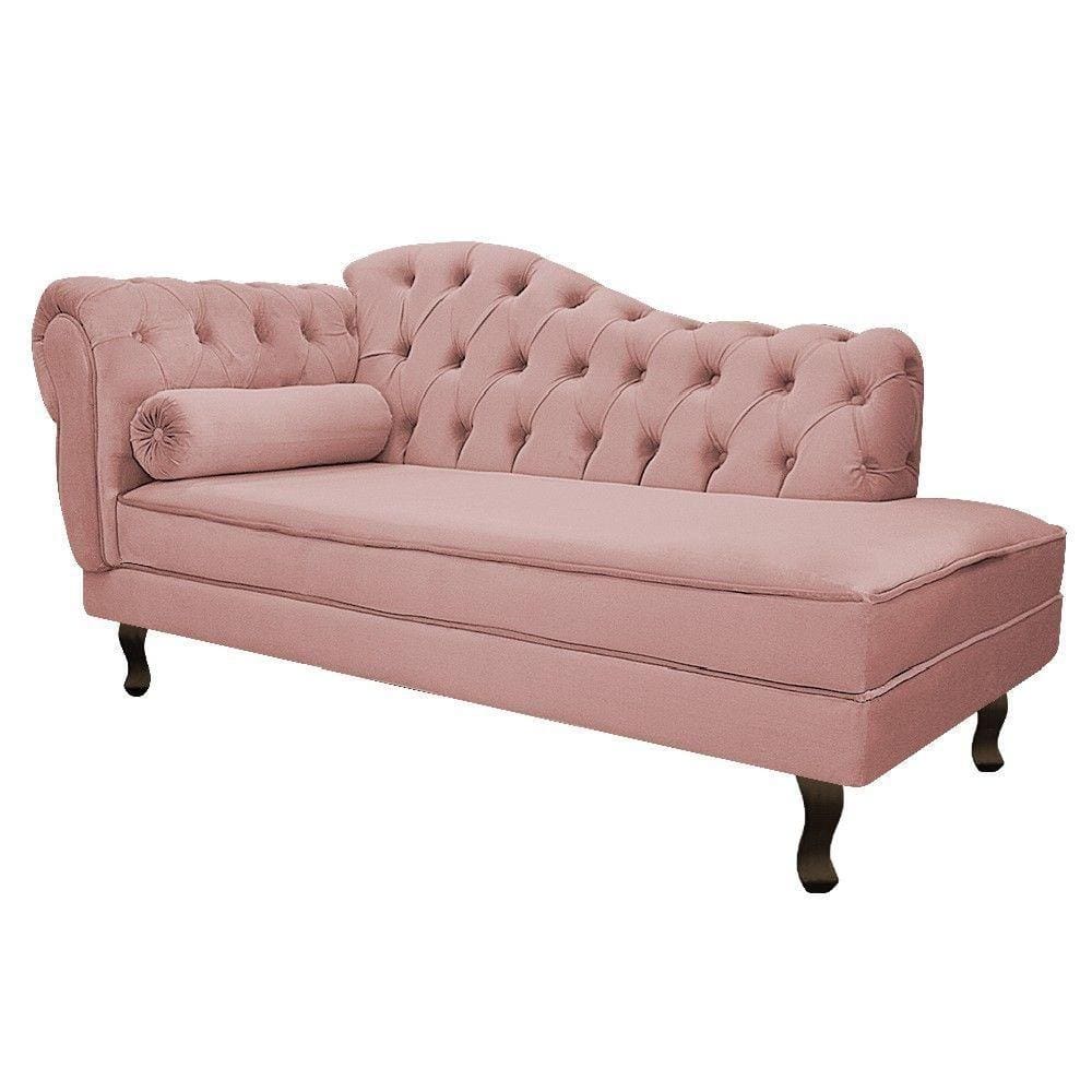 Recamier Diana 160cm Lado Direito Suede Rosê Adj Decor