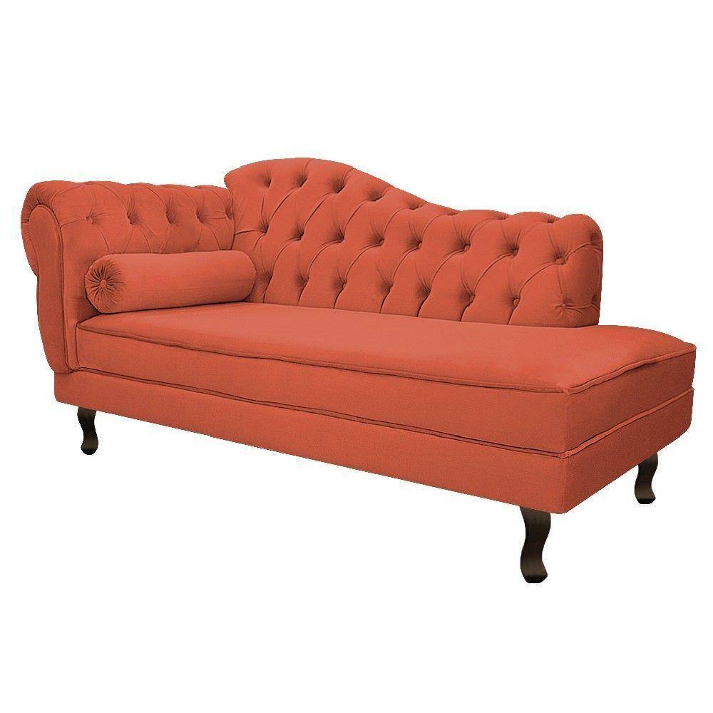 Recamier Diana 140cm Lado Direito Suede Terracota Adj Decor