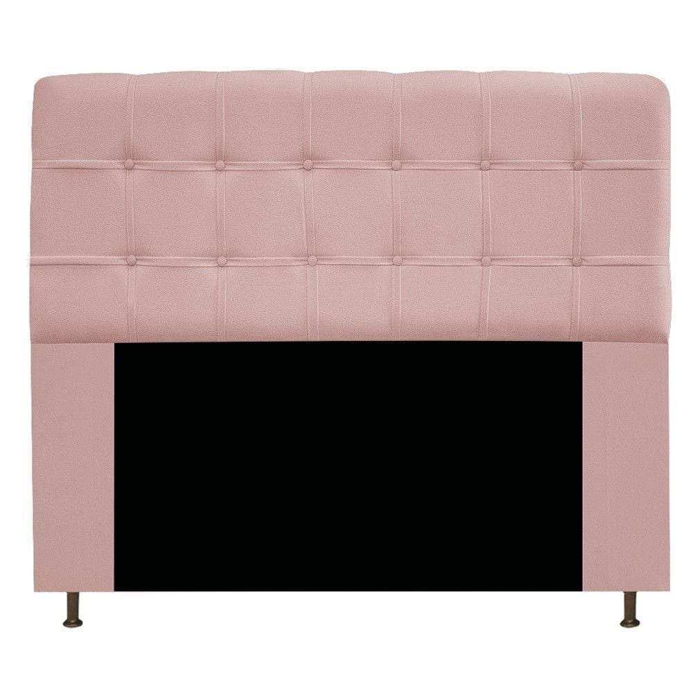 Cabeceira Estofada Mel 195cm King Size Suede Rosê
