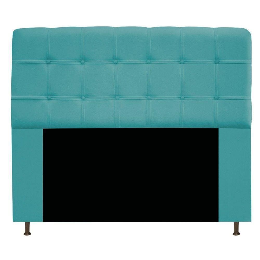 Cabeceira Estofada Mel 160cm Queen Size Suede Azul Turquesa