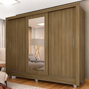 Guarda Roupa Casal Vivian 3 Pts Espelho Menor Boreal - Moveis Arapongas