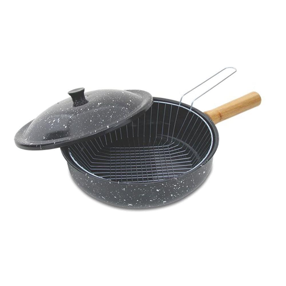 Fritadeira - Panela Esmaltada Com Tampa E Cesto 3,6 Litros
