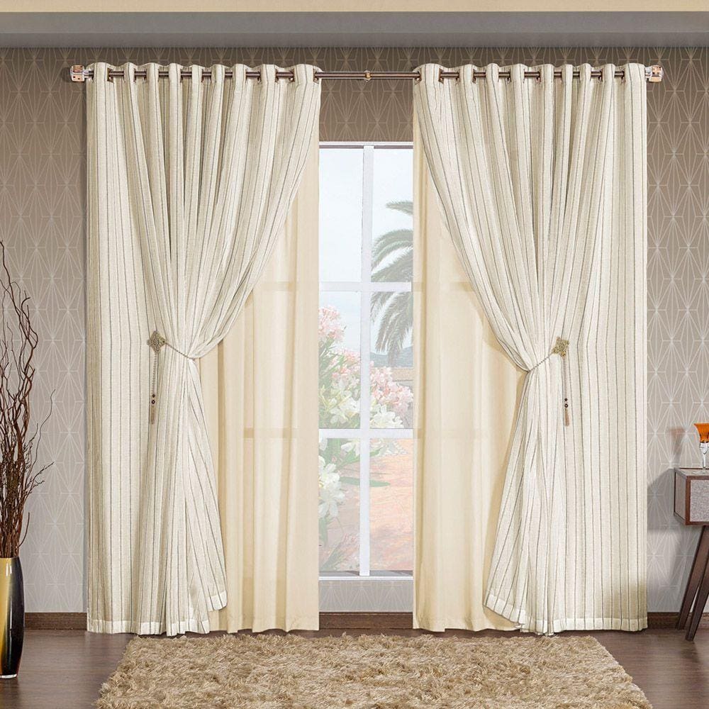 Cortina Ayla Palha 5,40m x 2,70m altura - Varão até 4m