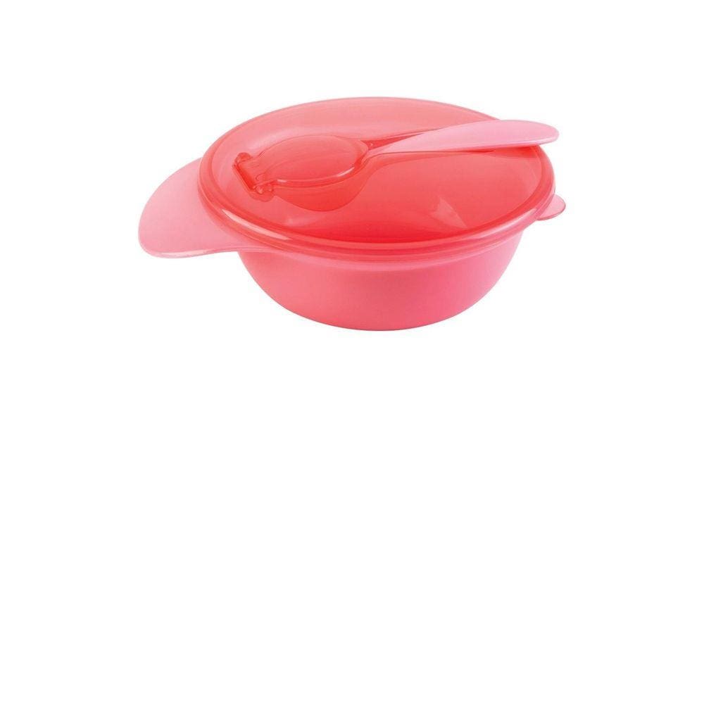 Bowl Com Tampa E Colher - Rosa