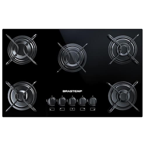 imagem-Cooktop Brastemp 5 Bocas com Grades Piatina e Acendimento Automático Preto BDD75AE – Bivolt