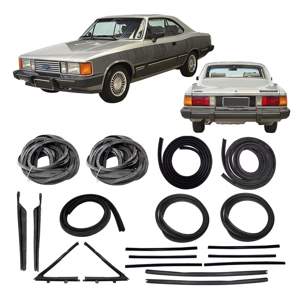 Kit Restauração Borracha Porta Vidro Opala 2 Portas 85 A 90
