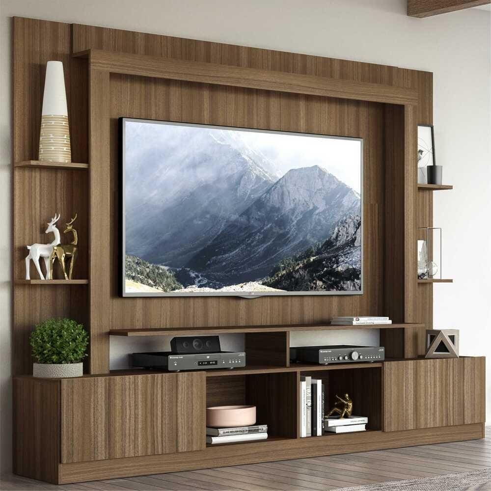 Rack Estante c/ Painel TV 65” e 2 portas Oslo Multimóveis Madeirado