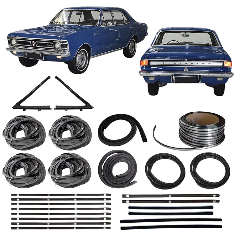 Kit Borracha Porta Canaleta Parabrisa Friso Opala 4p 68 E 77